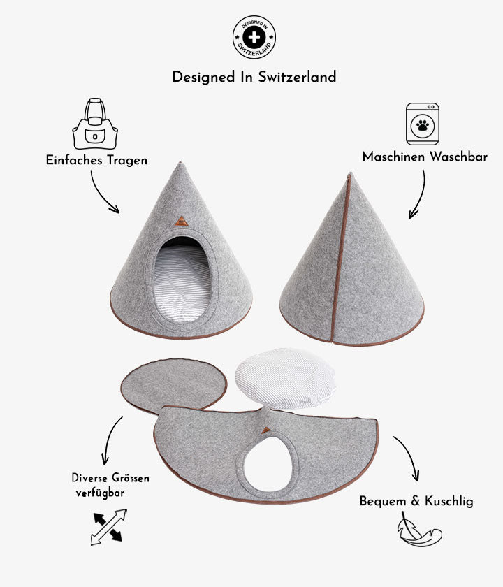 Hundebett Tonto Felt Olive M