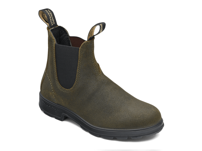 BLUNDSTONE #1615 DARK OLIVE SUEDE - Der perfekte Gassi-Schuh für alle Hunde und Nichthundebesitzer.