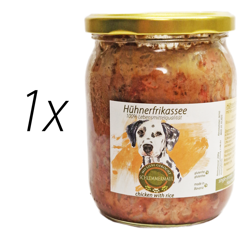 Hühnerfrikassee für Hunde