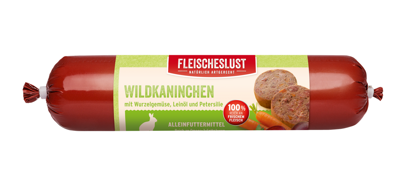 Wildkaninchen mit Wurzelgemüse, Leinöl und Petersilie