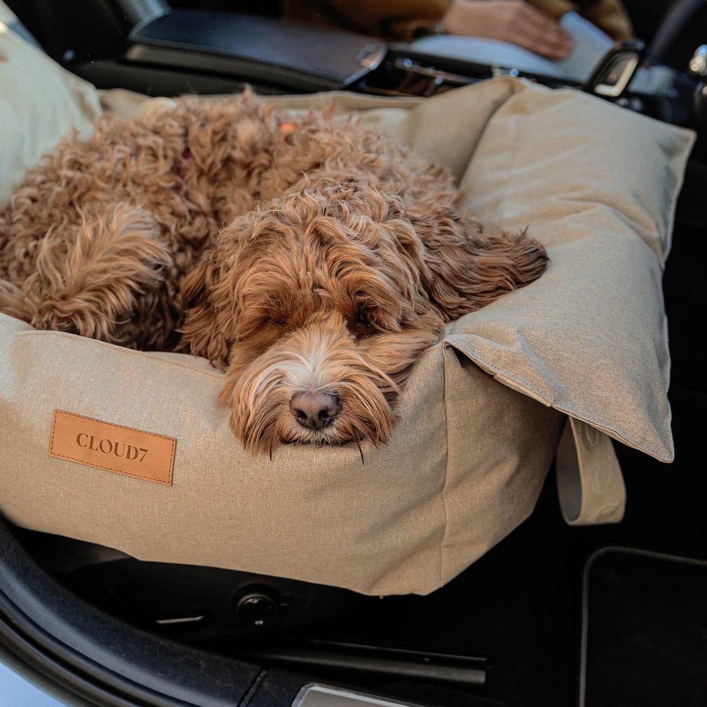 Hundeautositz Getaway Sand tragbar