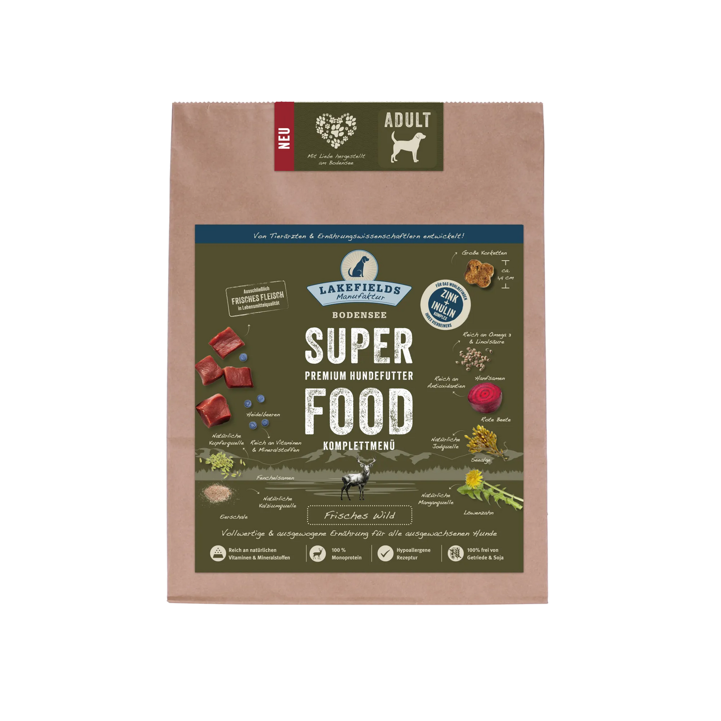 SUPERFOOD Premium Hundefutter Wild Komplettmenü
