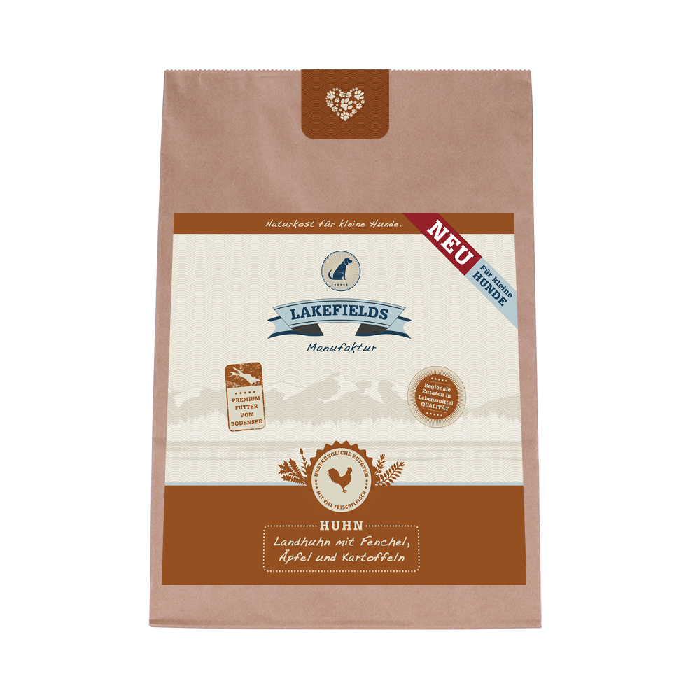 Trockenfleisch-Menü Huhn für ausgewachsene, kleine Hunde