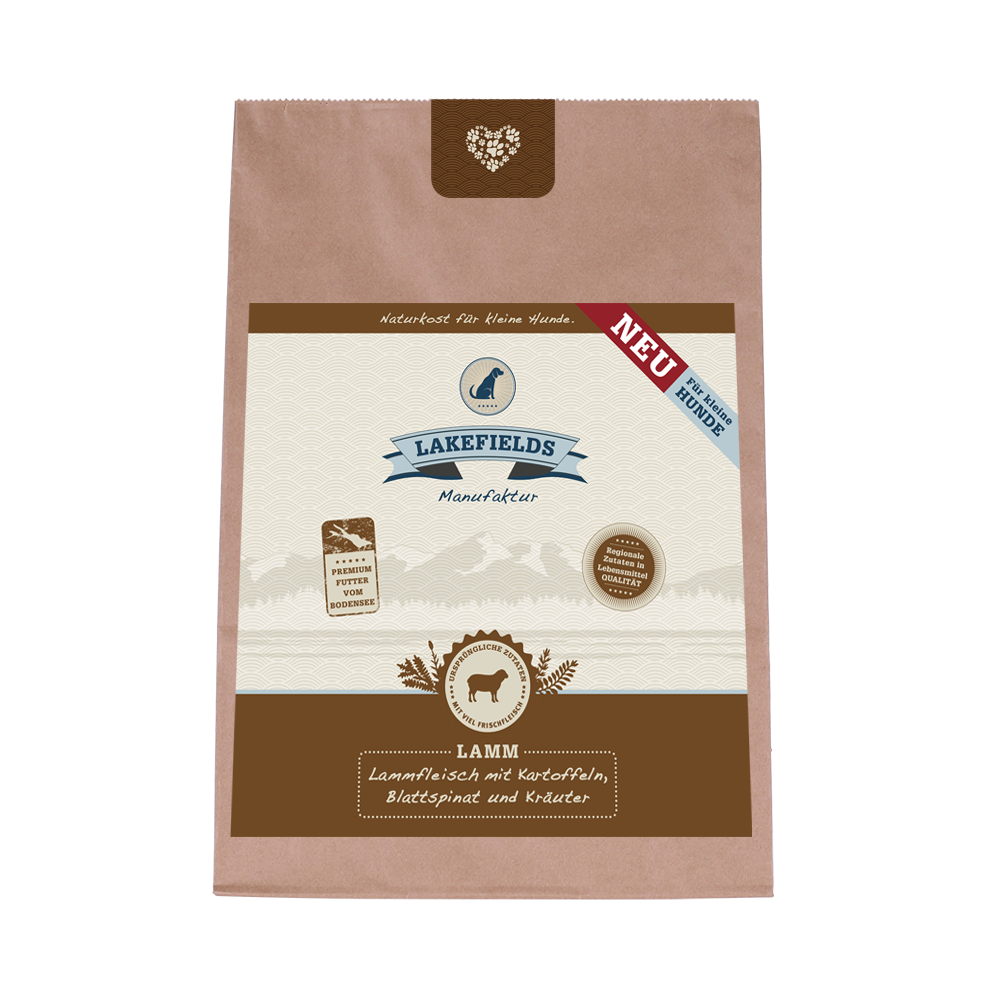 Trockenfleisch-Menü Lamm für ausgewachsene, kleine Hunde