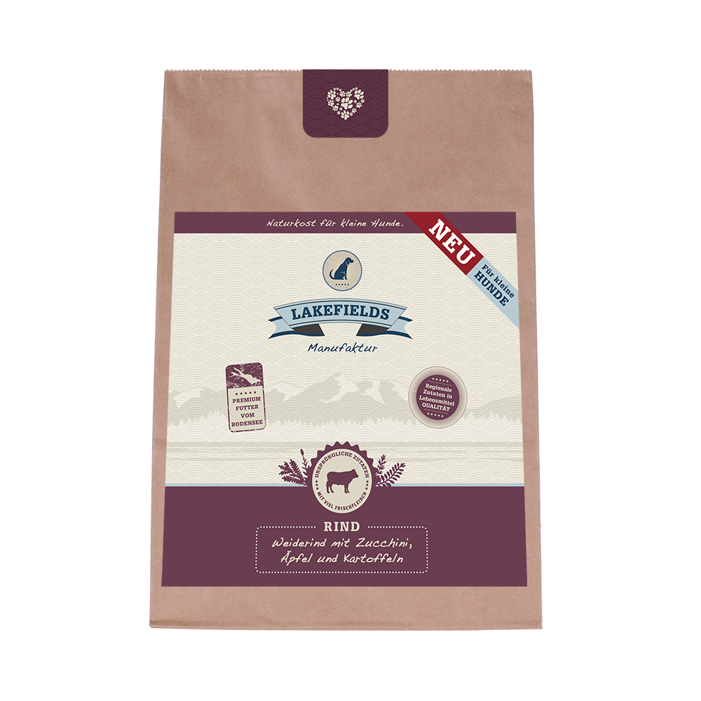 Trockenfleisch-Menü Rind für ausgewachsene, kleine Hunde