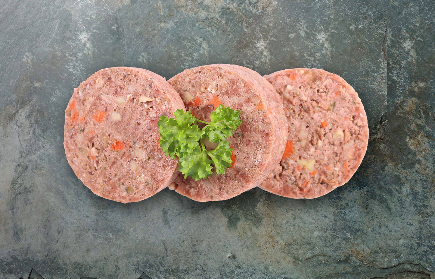 Dosenfleisch-Menü Rind für ausgewachsene Hunde mit Zucchini, Äpfeln und Kartoffeln