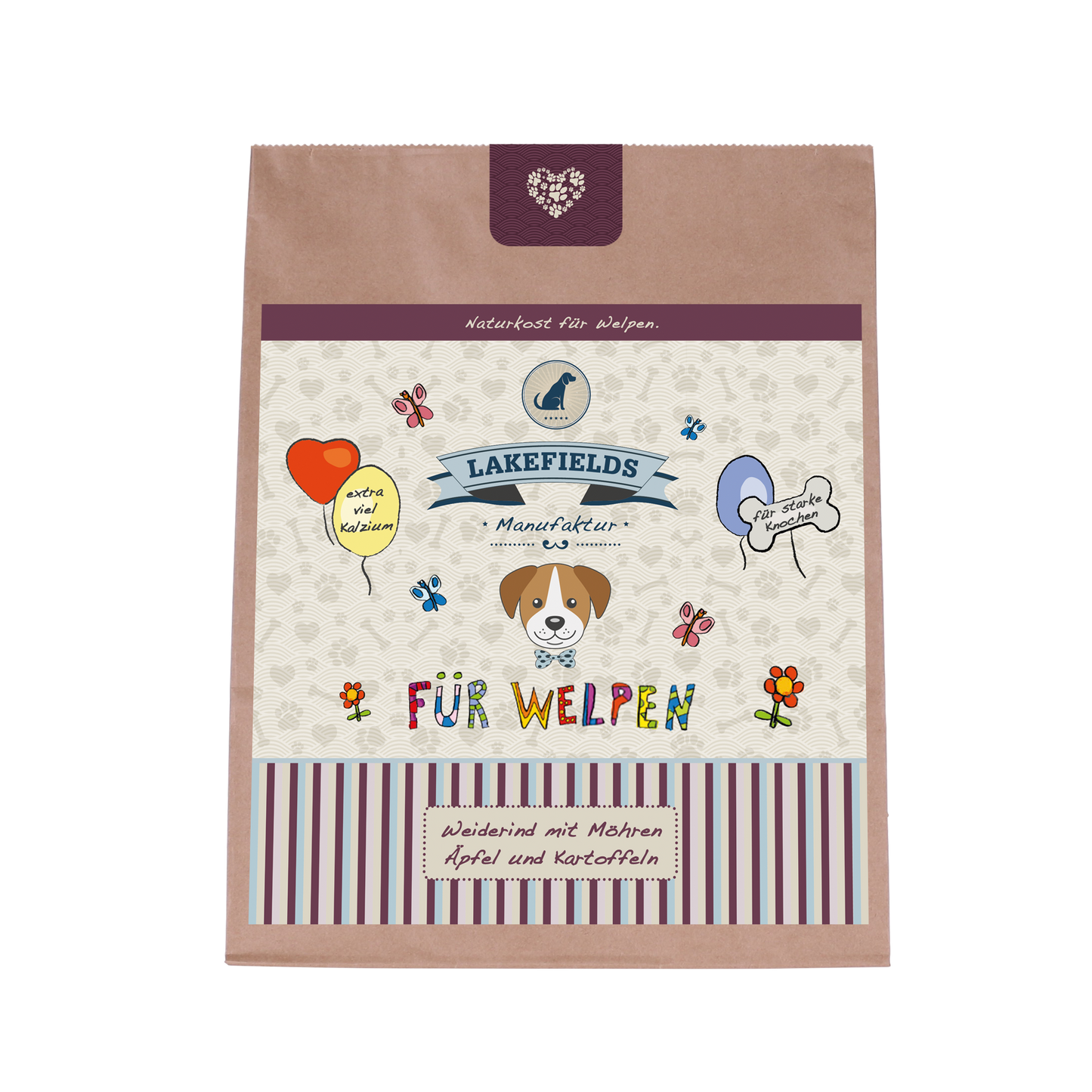 Trockenfleisch-Menü Rind für Welpen