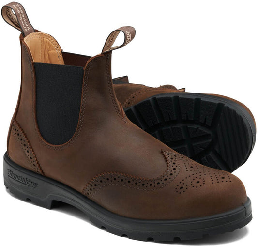 BLUNDSTONE #2444 BROGUED ANTIQUE BROWN- Der perfekte Gassi-Schuh für alle Hunde und Nichthundebesitzer. (