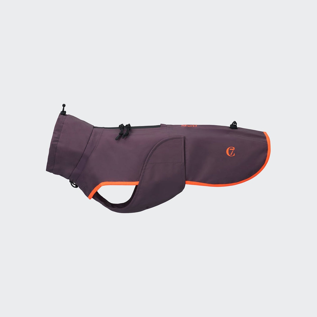 Hunderegenmantel Dackel AKTIV Aubergine/Orange