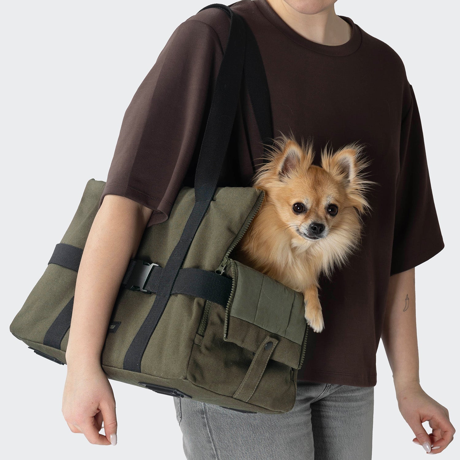 Hundetasche Turin Canvas Olive – wau le`wau1