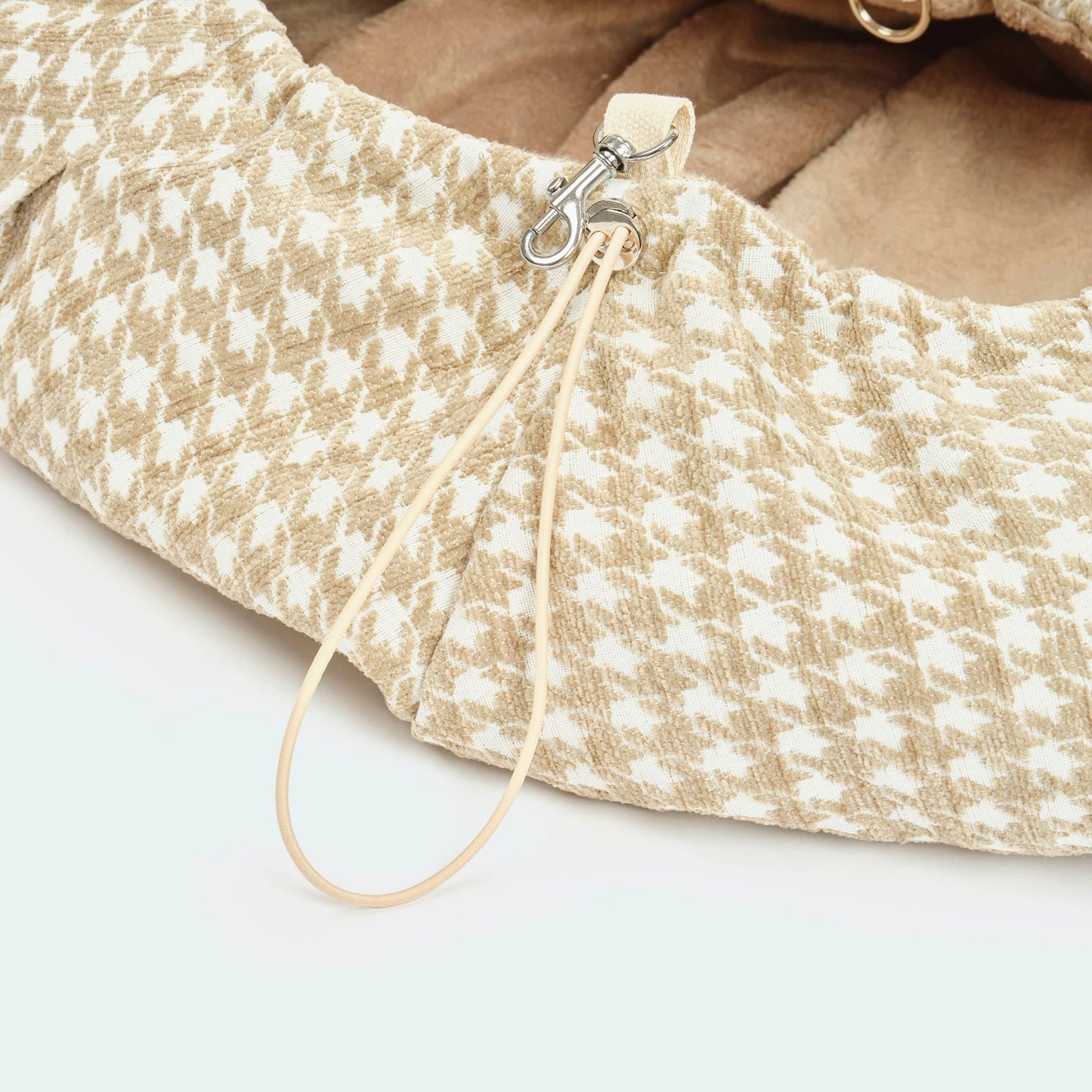 Welpentragetasche Hahnentrittmuster beige