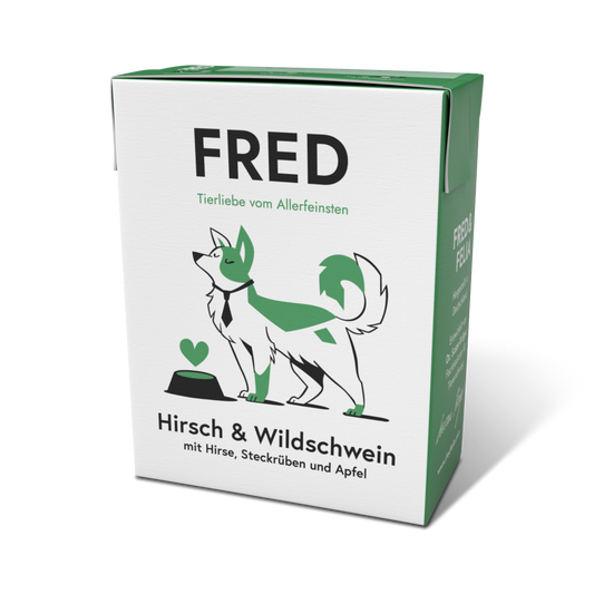 FRED Hirsch & Wildschwein mit Hirse, Karotten und Steckrüben